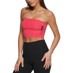 DKNY Sport Pink Exploded Sport Outline Logo Athletic Yoga Tube Top XS NWT